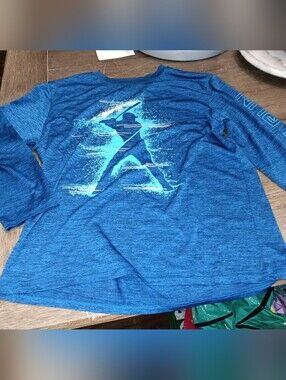 Boys Size XL, Tek gear Blue Long-Sleeve  with Baseball Graphic